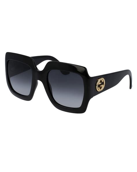 gucci black thin square sunglasses|gucci men's square sunglasses black.